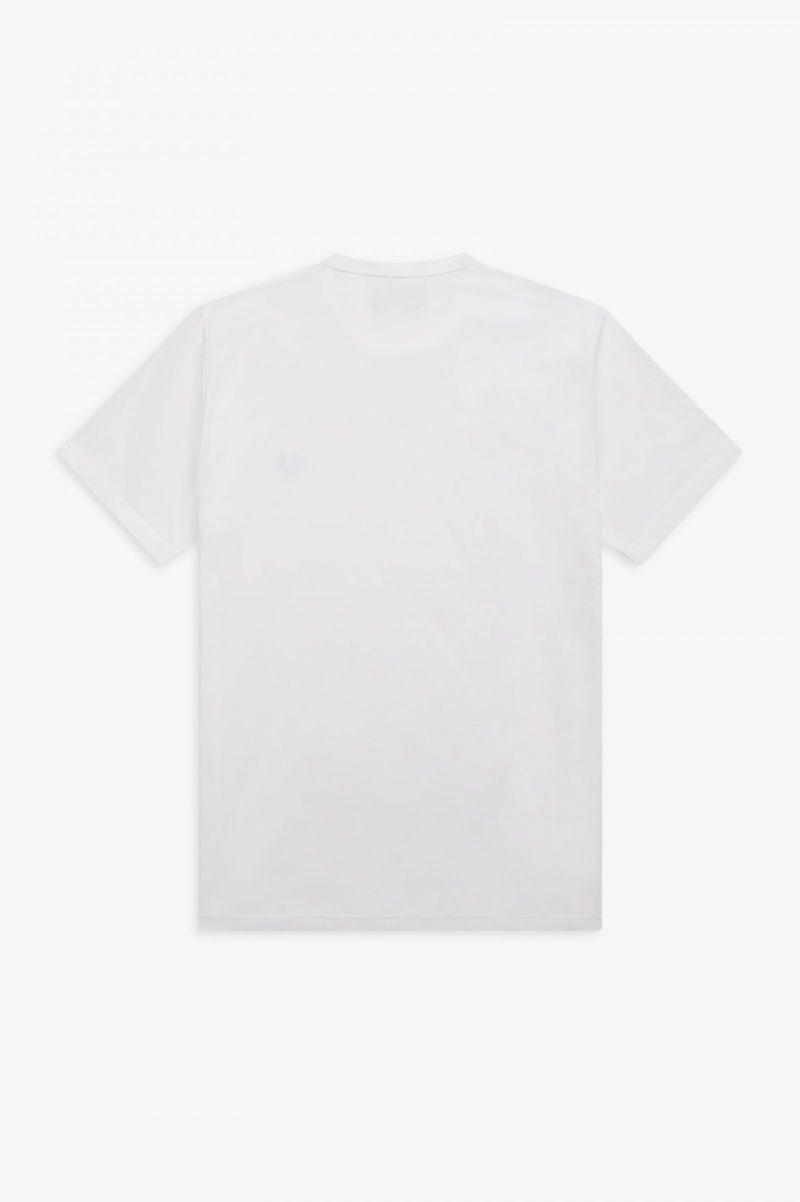 White Fred Perry Ringer Men's T Shirts | PH 1751UZGT